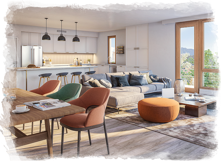 rendering of Zen-Inspired Senior Living community